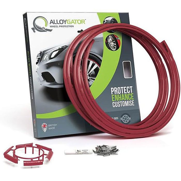 Velgrandbeschermer AlloyGator DONKER ROOD kunststof set a 4 stuks voor 12-19 inch velgen